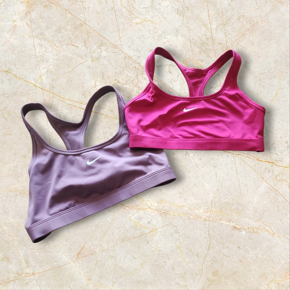 Nike Racerback Sports Bras in Hot Pink & Lavender